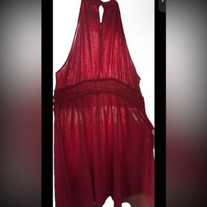 SHEIN Curve Red Halter Top Dress 4xl